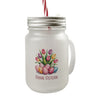 Tulpen und Ostereier Frohe Ostern Trinkglas mit Bambusdeckel