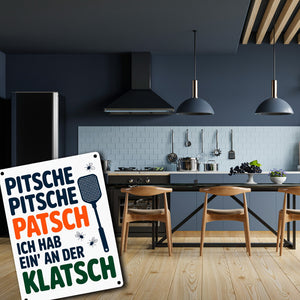 Fliegenklatsche Ich habe ein an der Klatsche Metallschild in 15x20 cm