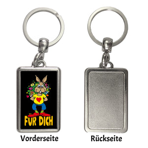 Osterhase Schlüsselanhänger mit Spruch: für dich