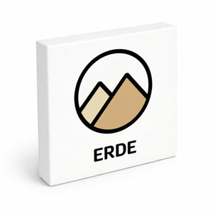 Natur Energie Berge Holzbild in 10x10 cm zum Stellen oder Aufhängen