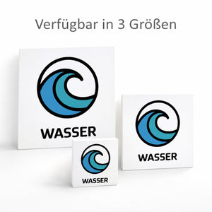 Natur Energie Wasserwelle Holzbild in 10x10 cm zum Stellen oder Aufhängen
