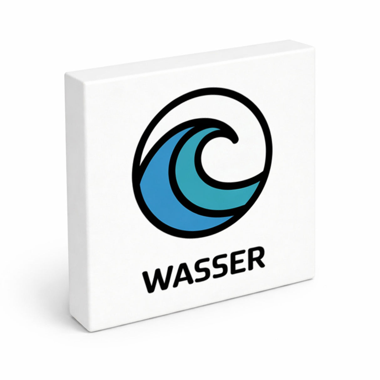 Natur Energie Wasserwelle Holzbild in 10x10 cm zum Stellen oder Aufhängen