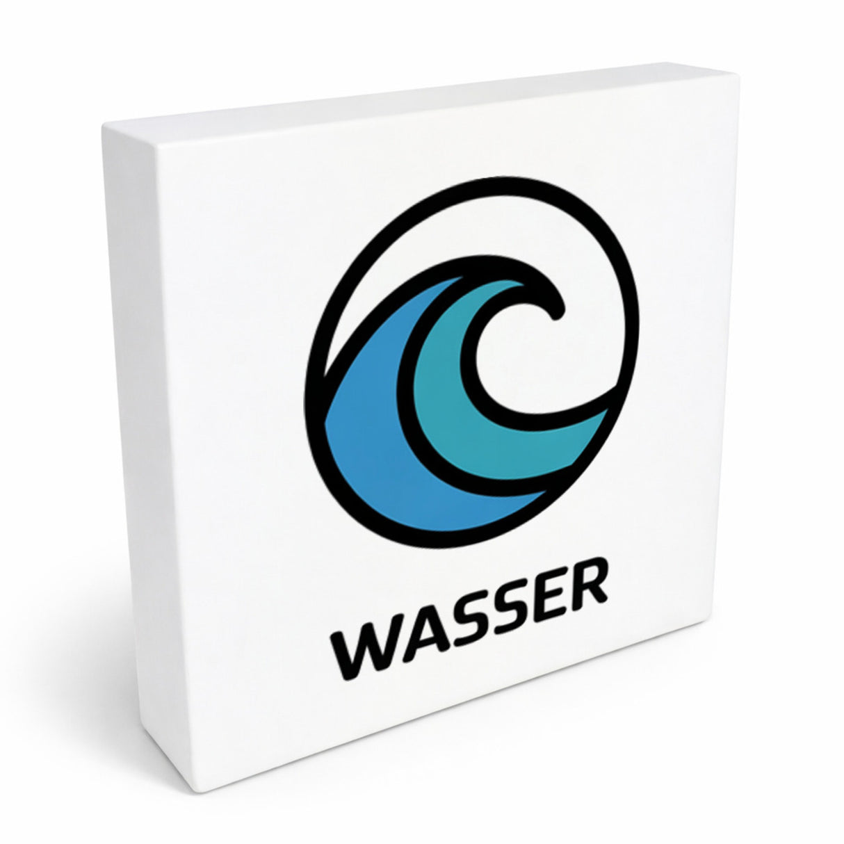 Natur Energie Wasserwelle Holzbild in 10x10 cm zum Stellen oder Aufhängen