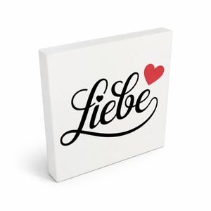 Lebensfreude Liebe Holzbild in 10x10 cm zum Stellen oder Aufhängen