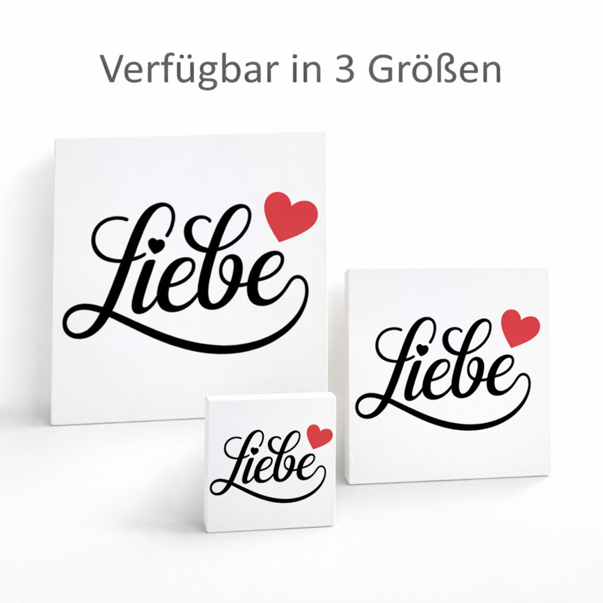 Lebensfreude Liebe Holzbild in 10x10 cm zum Stellen oder Aufhängen