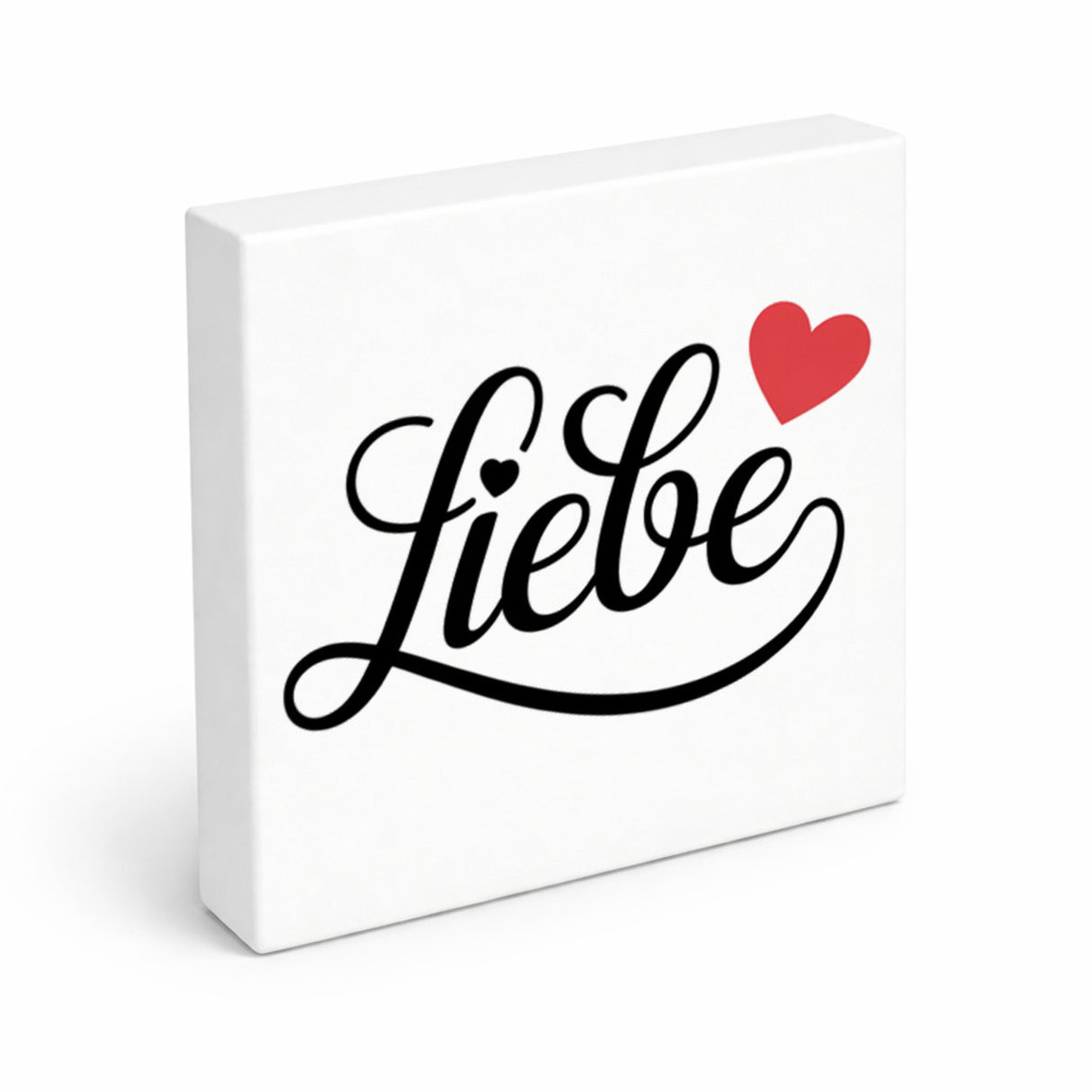 Lebensfreude Liebe Holzbild in 10x10 cm zum Stellen oder Aufhängen