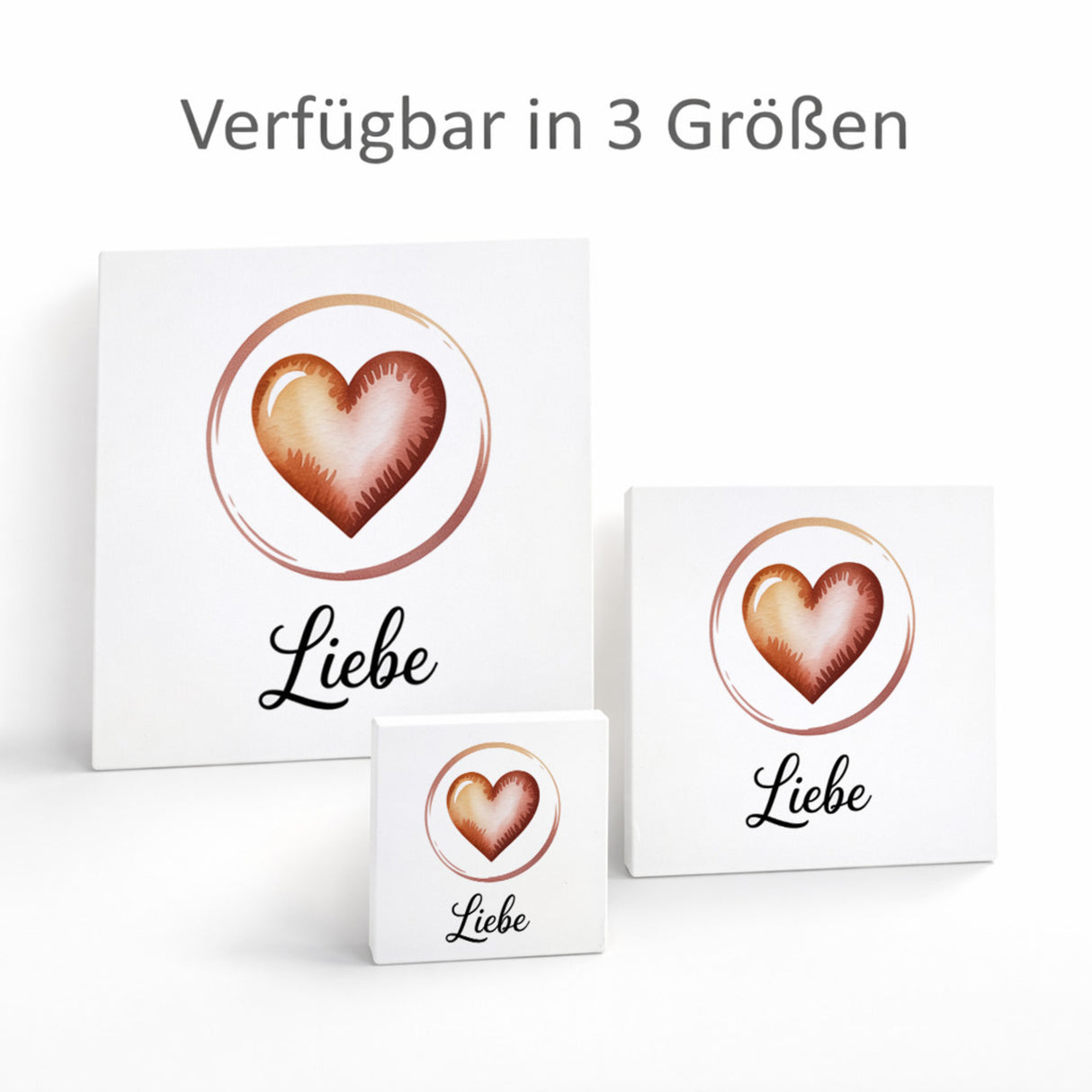 Seelenstärke Herz Symbol Holzbild in 10x10 cm zum Stellen oder Aufhängen