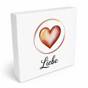 Seelenstärke Herz Symbol Holzbild in 10x10 cm zum Stellen oder Aufhängen