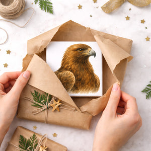 Luft Könige Adler Porträt Holzbild in 10x10 cm zum Stellen oder Aufhängen
