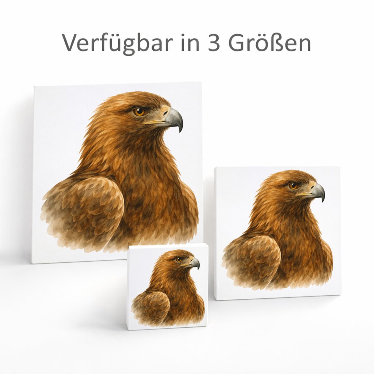 Luft Könige Adler Porträt Holzbild in 10x10 cm zum Stellen oder Aufhängen
