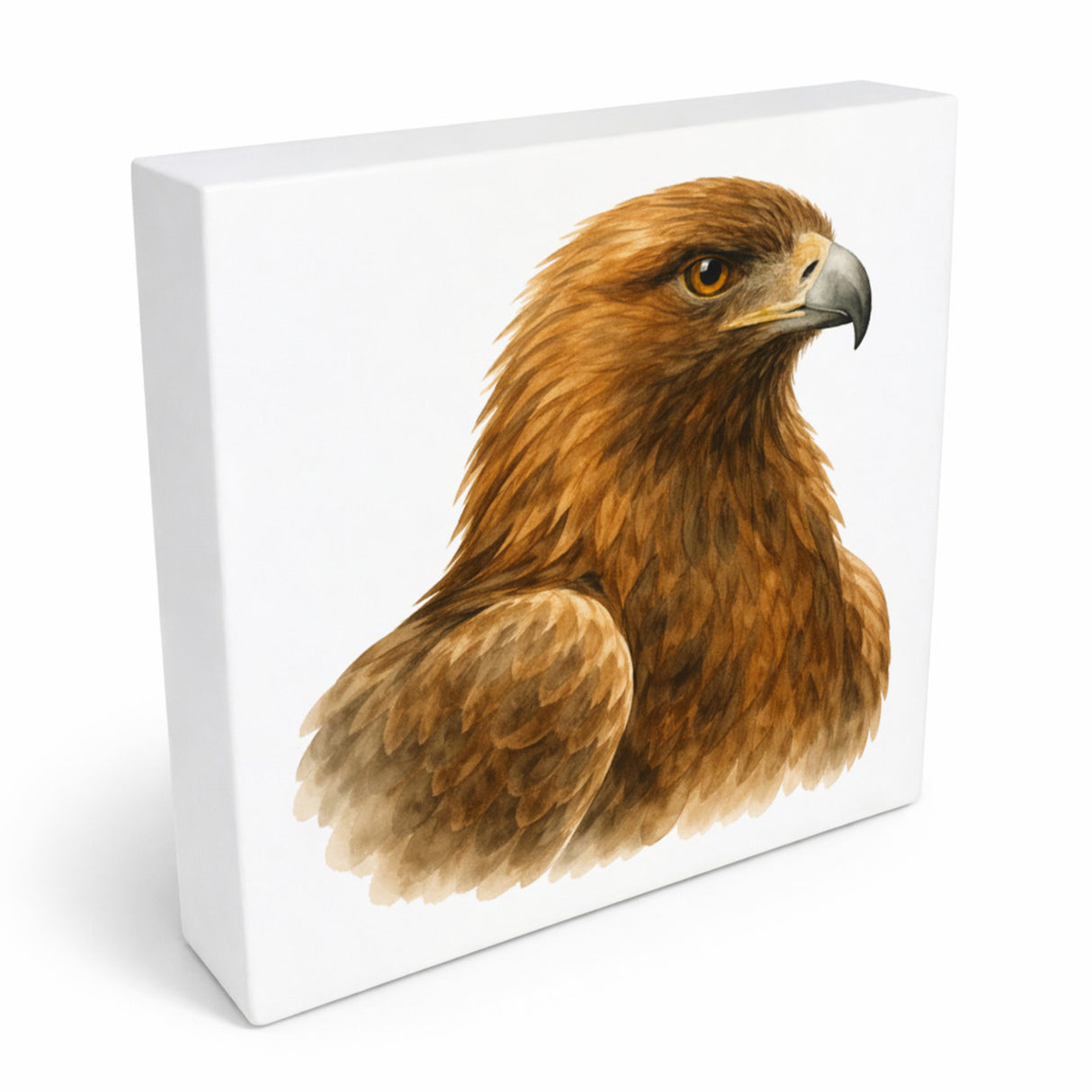 Luft Könige Adler Porträt Holzbild in 10x10 cm zum Stellen oder Aufhängen