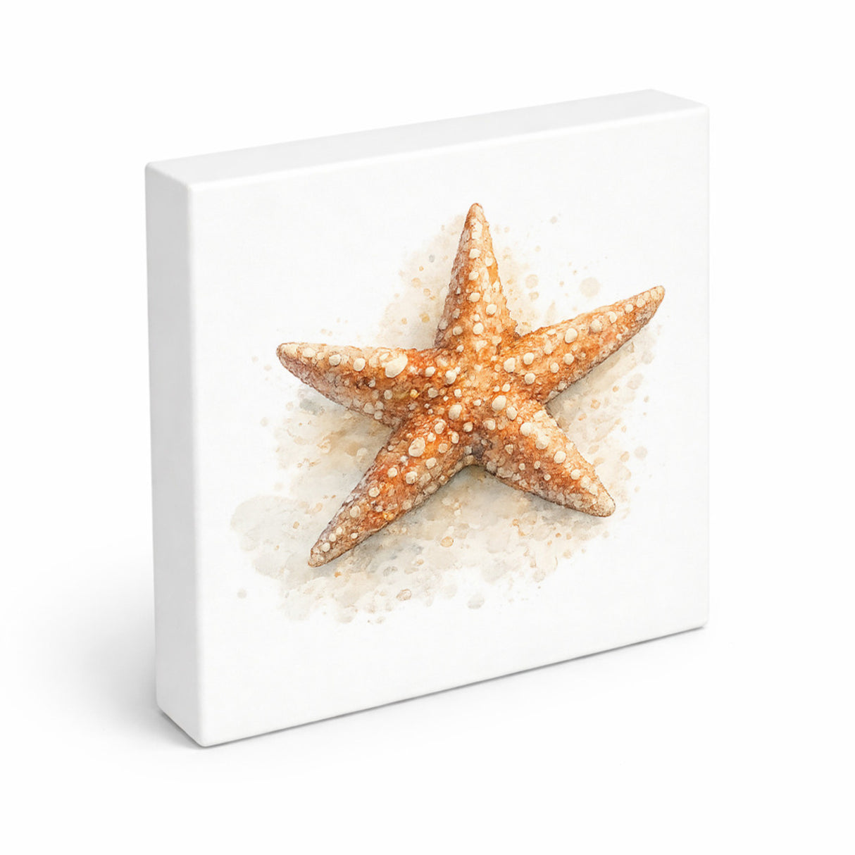 Küstenklänge Seestern Holzbild in 10x10 cm zum Stellen oder Aufhängen
