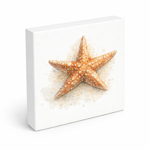 Küstenklänge Seestern Holzbild in 10x10 cm zum Stellen oder Aufhängen