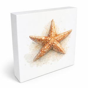 Küstenklänge Seestern Holzbild in 10x10 cm zum Stellen oder Aufhängen