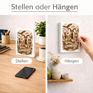 Big 5 des Allgäus Holzbild in 20x15 cm zum Stellen oder Aufhängen mit Tiermotiven