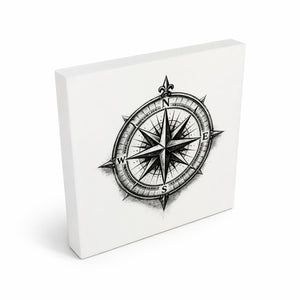 See Geflüster Kompassrose Holzbild in 10x10 cm zum Stellen oder Aufhängen