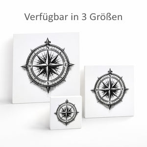 See Geflüster Kompassrose Holzbild in 10x10 cm zum Stellen oder Aufhängen