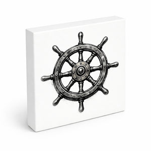 See Geflüster Schiffssteuerrad Holzbild in 10x10 cm zum Stellen oder Aufhängen