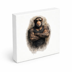 Drei coole Affen nichts sehen Holzbild in 10x10 cm zum Stellen oder Aufhängen