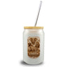Big 5 Afrika Trinkglas mit Bambusdeckel mit Tiermotiven