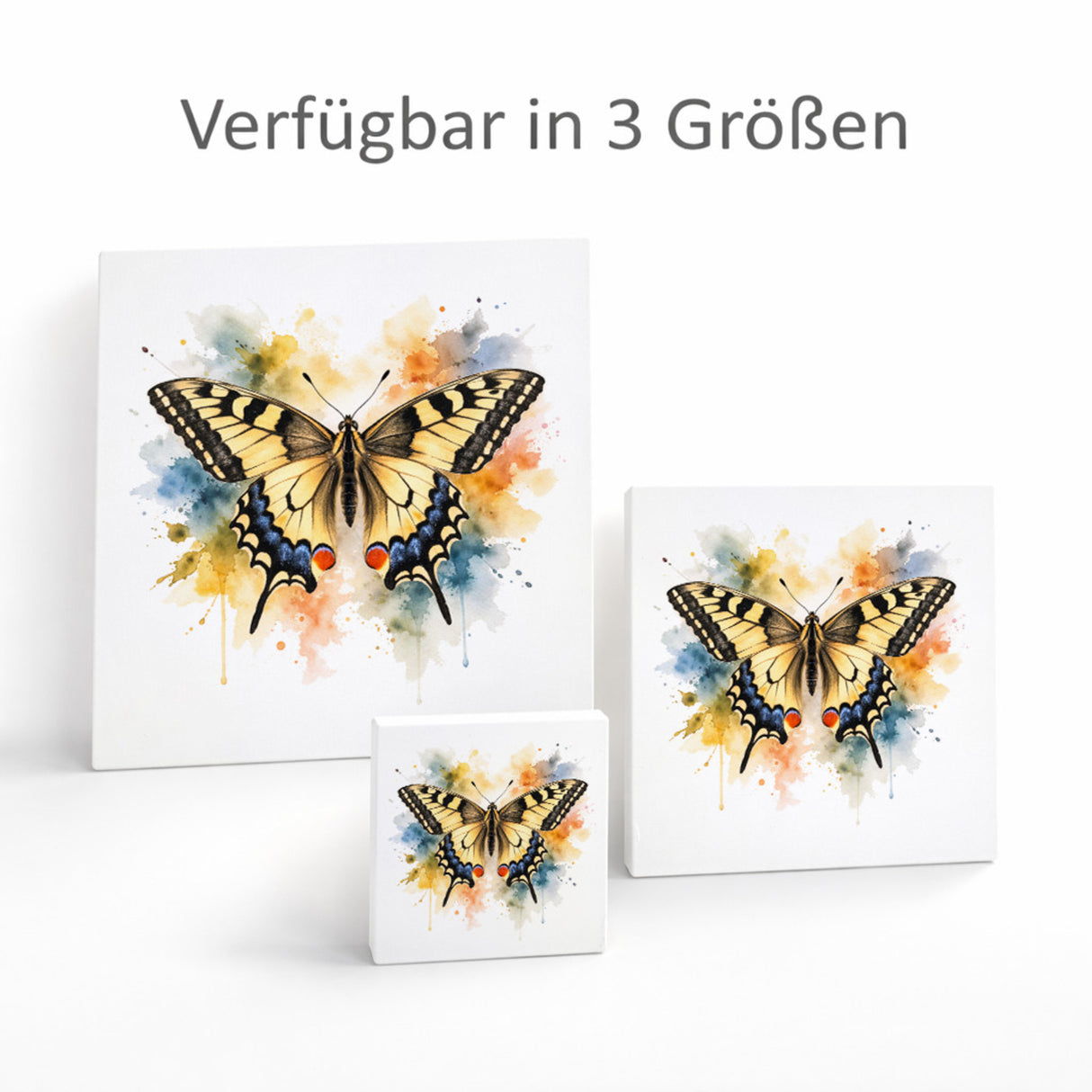 Schmetterlingszauber Schwalbenschwanz Holzbild in 10x10 cm zum Stellen oder Aufhängen