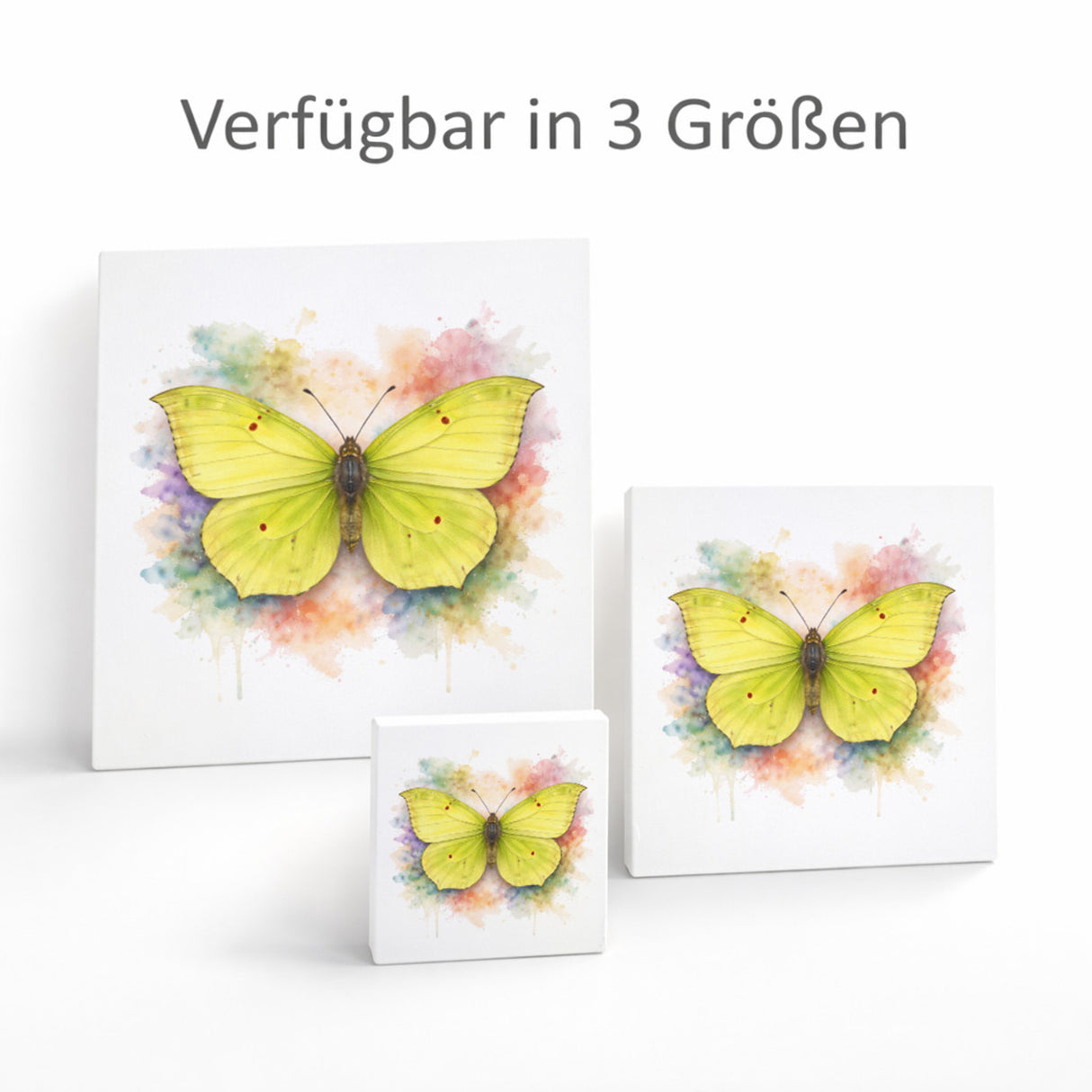 Schmetterlingszauber Zitronenfalter Holzbild in 10x10 cm zum Stellen oder Aufhängen