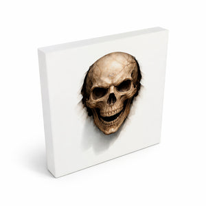 Klingenschädel Totenkopf 2 Holzbild in 10x10 cm zum Stellen oder Aufhängen