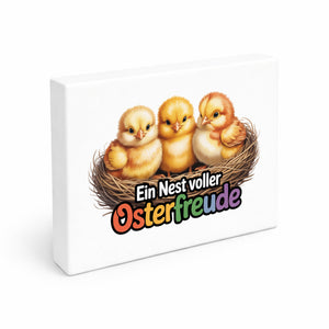 Oster-Küken Holzbild in 20x15 cm zum Stellen oder Aufhängen Ein Nest voller Osterfreude