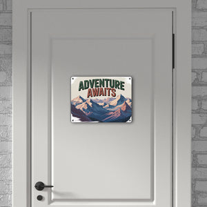 Adventure Awaits Bergpanorama Metallschild in 15x20 cm