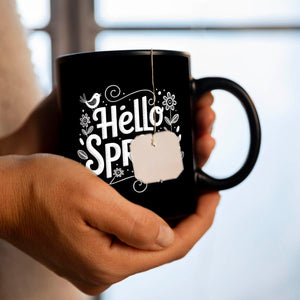 Hello spring Tasse Frühlingsmotiv Vintage Design