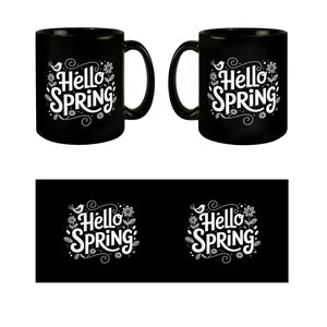 Hello spring Tasse Frühlingsmotiv Vintage Design