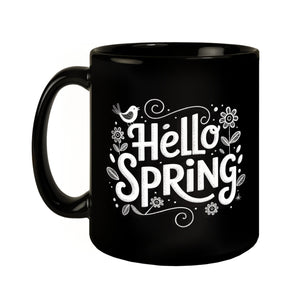 Hello spring Tasse Frühlingsmotiv Vintage Design