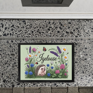 Igel auf Wildblumen Igeloase Fußmatte in 35x50 cm Gartendeko