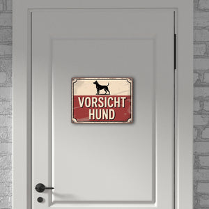 Vorsicht Hund Vintage Silhouette Metallschild in 15x20 cm