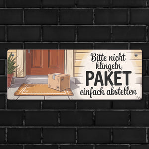 Bitte nicht klingeln Paket einfach abstellen Metallschild