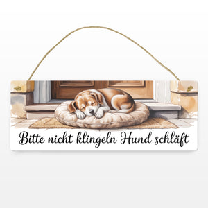 Bitte nicht klingeln Metallschild Hund schläft