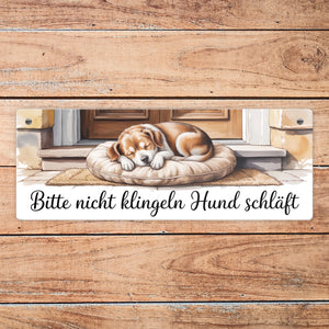 Bitte nicht klingeln Metallschild Hund schläft