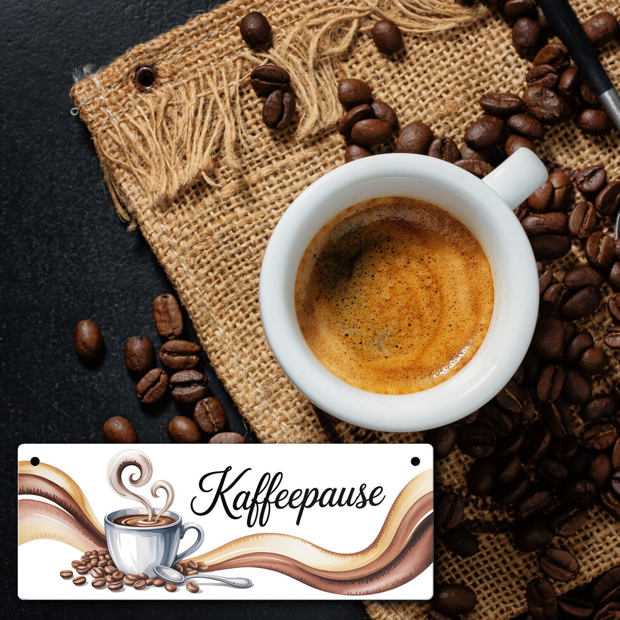 Kaffeepause Metallschild für die Küche
