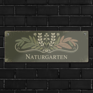 Botanischer Garten Naturgarten Metallschild im Vintage-Stil