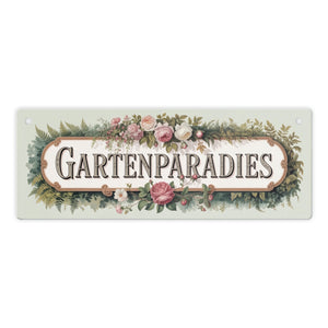 Botanisches Gartenparadies Metallschild für Gartenliebhaber