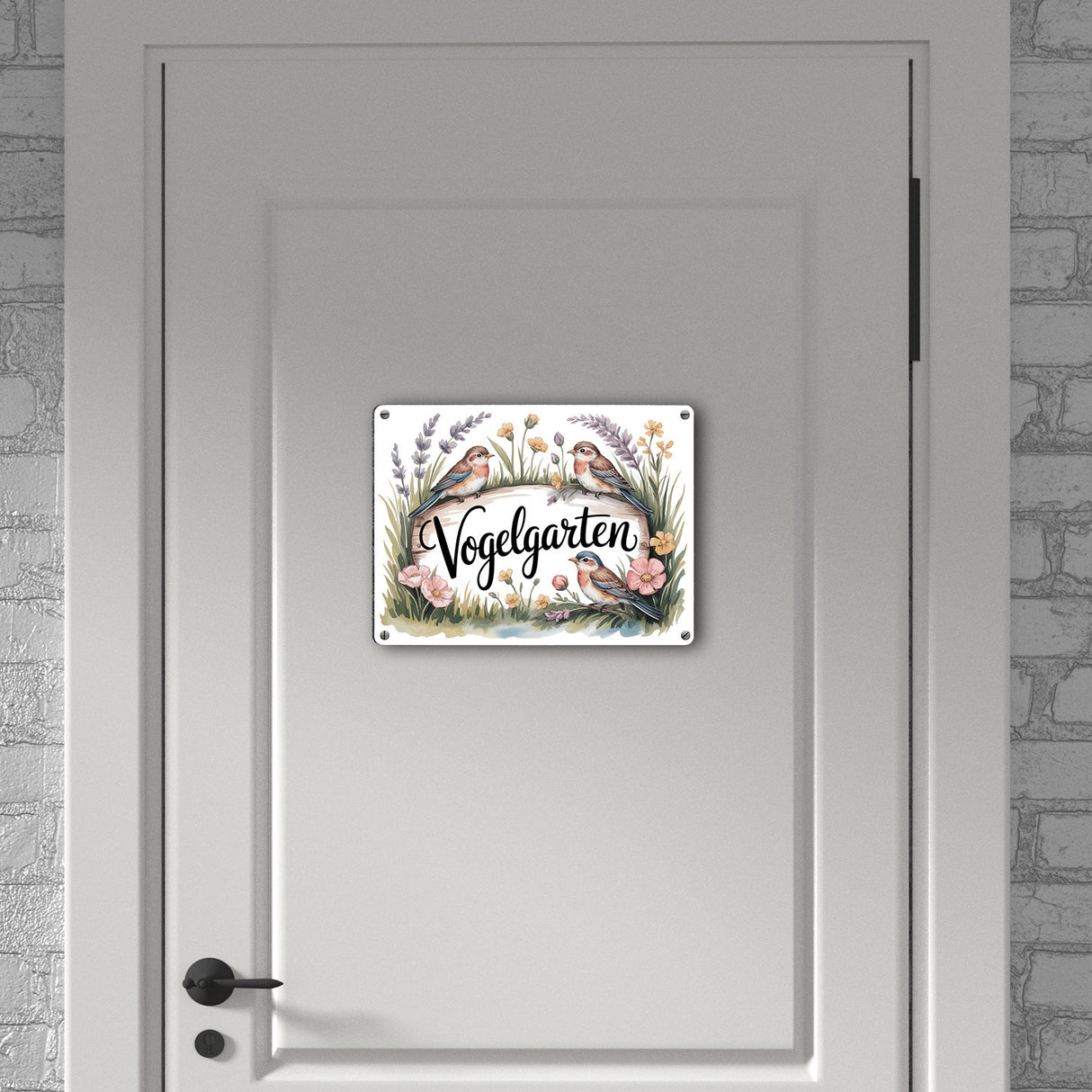 Vögel Wildblumen Cottage Metallschild in 15x20 cm Vogelgarten