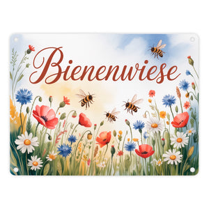 Wildblumenwiese BienenwieseMetallschild in 15x20 cm Garten