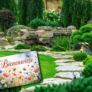 Wildblumenwiese BienenwieseMetallschild in 15x20 cm Garten