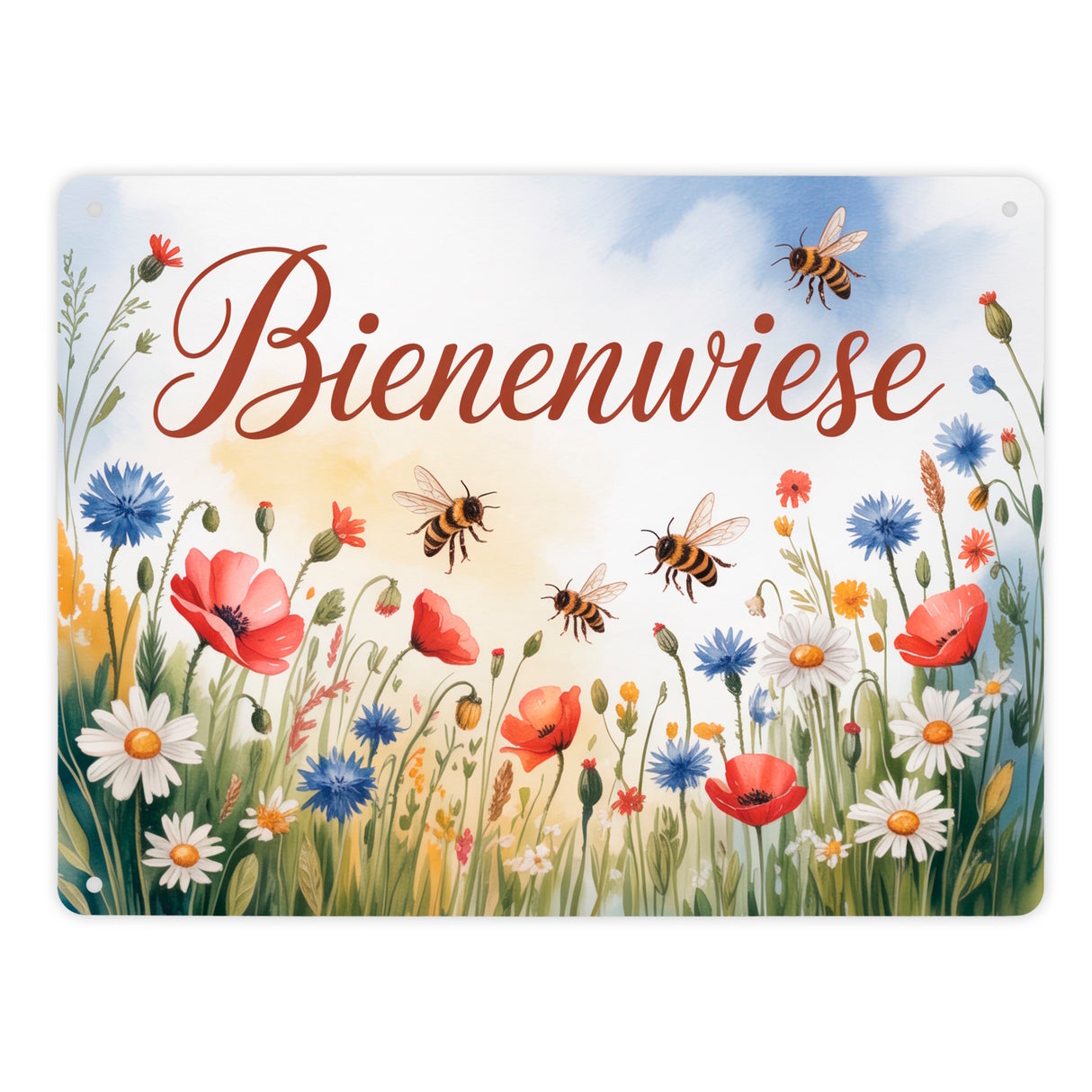 Wildblumenwiese BienenwieseMetallschild in 15x20 cm Garten