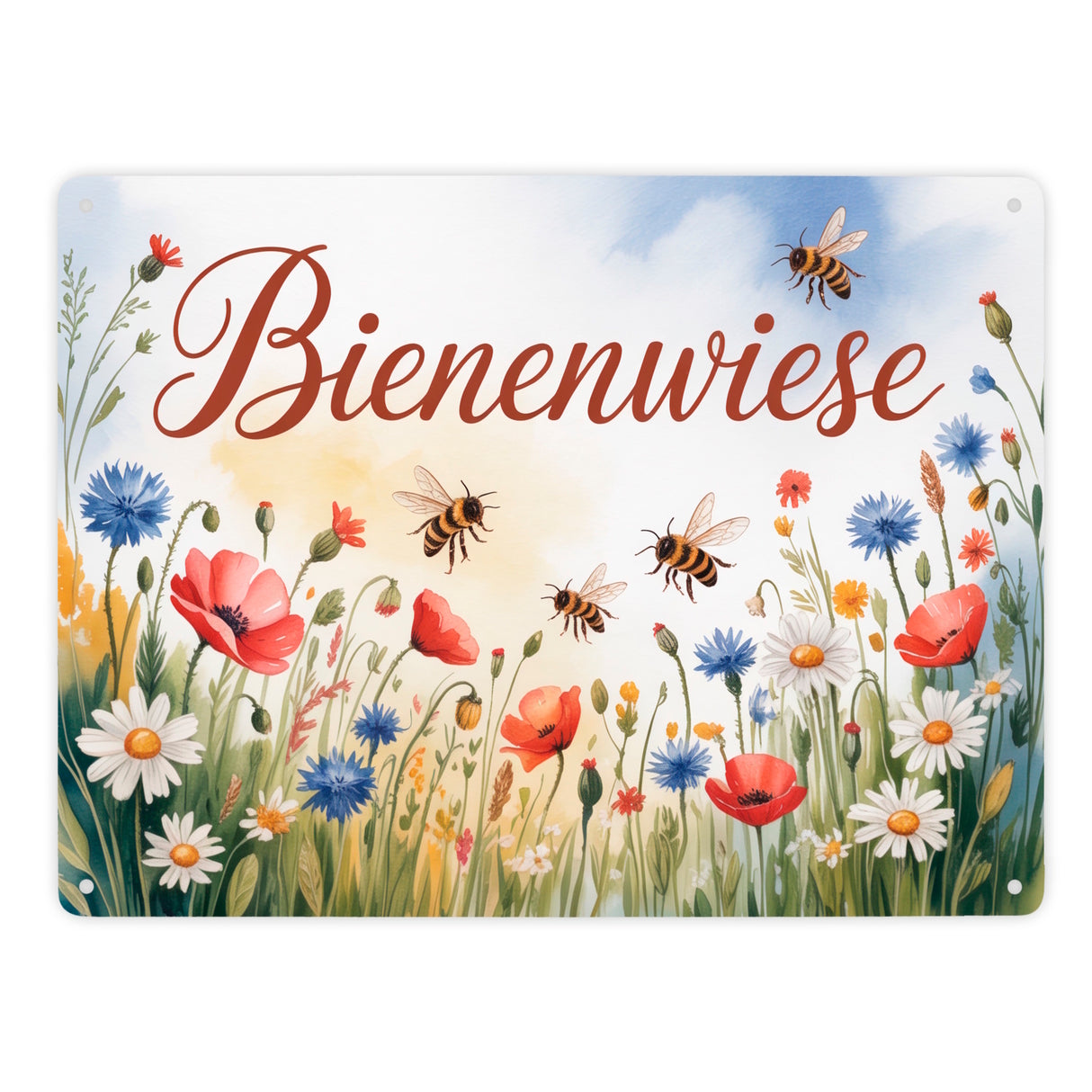 Wildblumenwiese BienenwieseMetallschild in 15x20 cm Garten