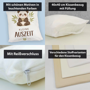 Panda mit Bambusblätter Kleine Auszeit Kissen für Pandafans