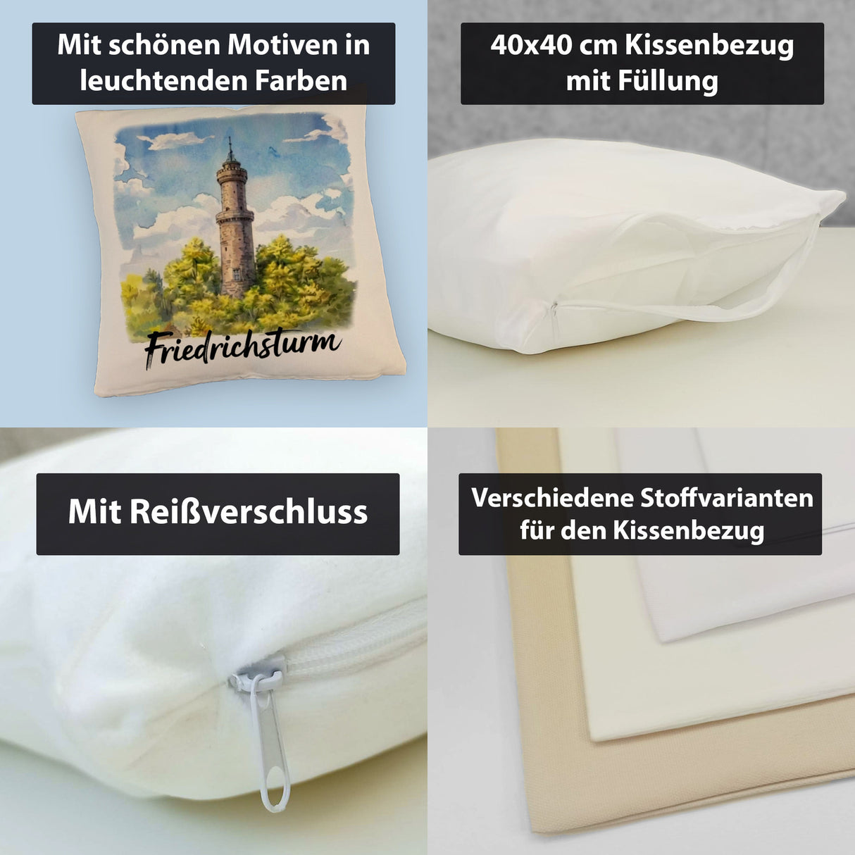 Friedrichsturm Freudenstadt Aquarell Kissen