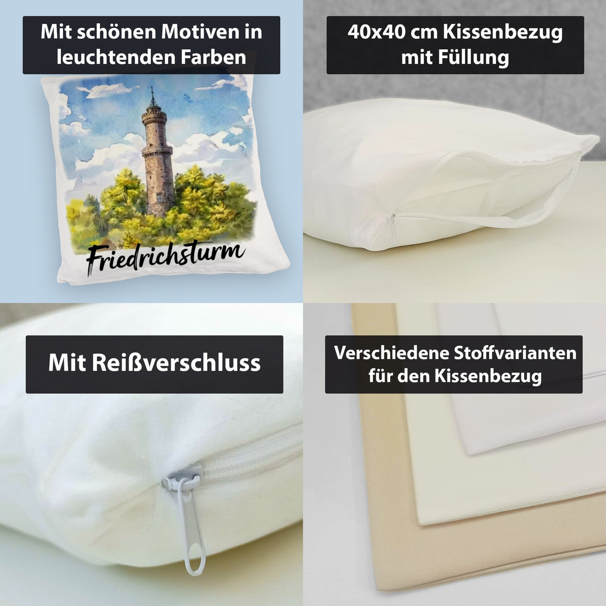 Friedrichsturm Freudenstadt Aquarell Kissen