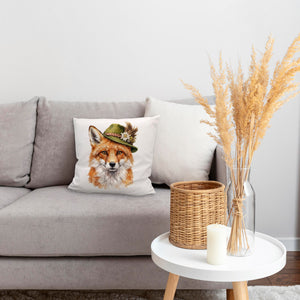 Fuchs mit alpenländischem Trachtenhut Kissen