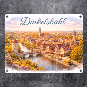 Dinkelsbühl Altstadt Metallschild in 15x20 cm Vintage